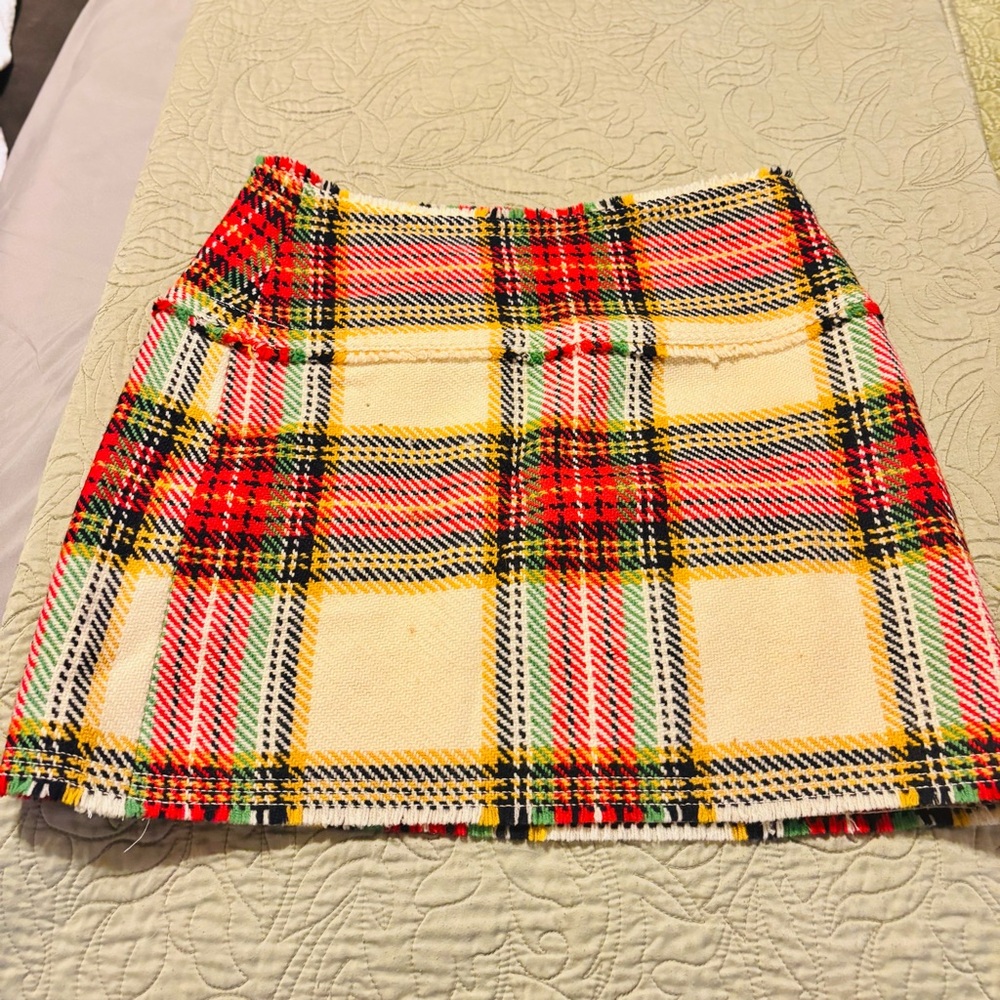 J. Crew A-line Mini Skirt in Red and Green